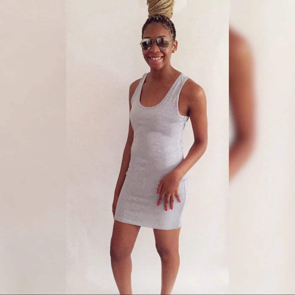 Grey Racer Back Body-con - Picture 1 of 2